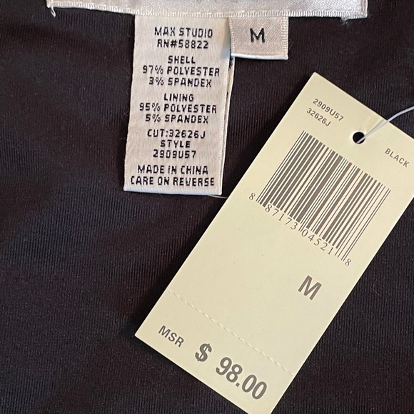NWT Max Studio Three Quarter Sleeve Black Dress - Picture 13 of 15